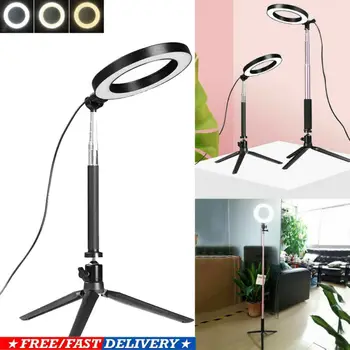 

Photography Dimmable 10 Degree LED Selfie Ring With Stand Three-speed Stepless Lighting Kit For Makeup Video Live Studio New