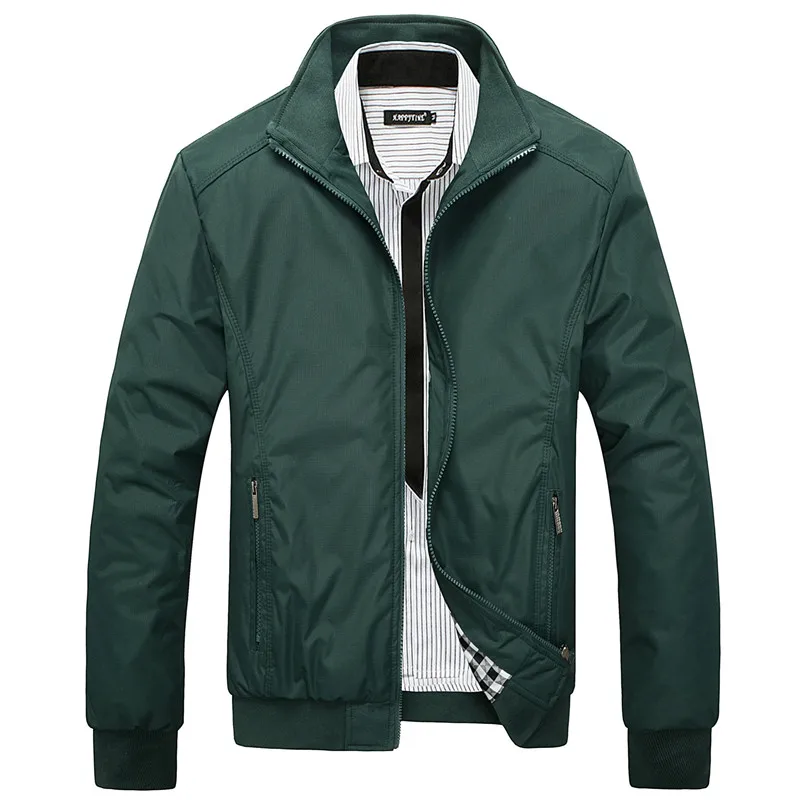 sports jacket Spring Autumn Casual Mens Jackets Plus Size 5XL jaqueta masculina Sportswear Bomber Jacket Mandarin Collar Jacket homme Slim Fit windbreaker jacket