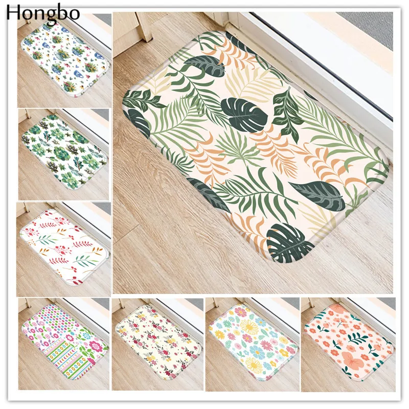 Нескользящий напольный коврик Hongbo 40*60 см с цветочным принтом уличные коврики