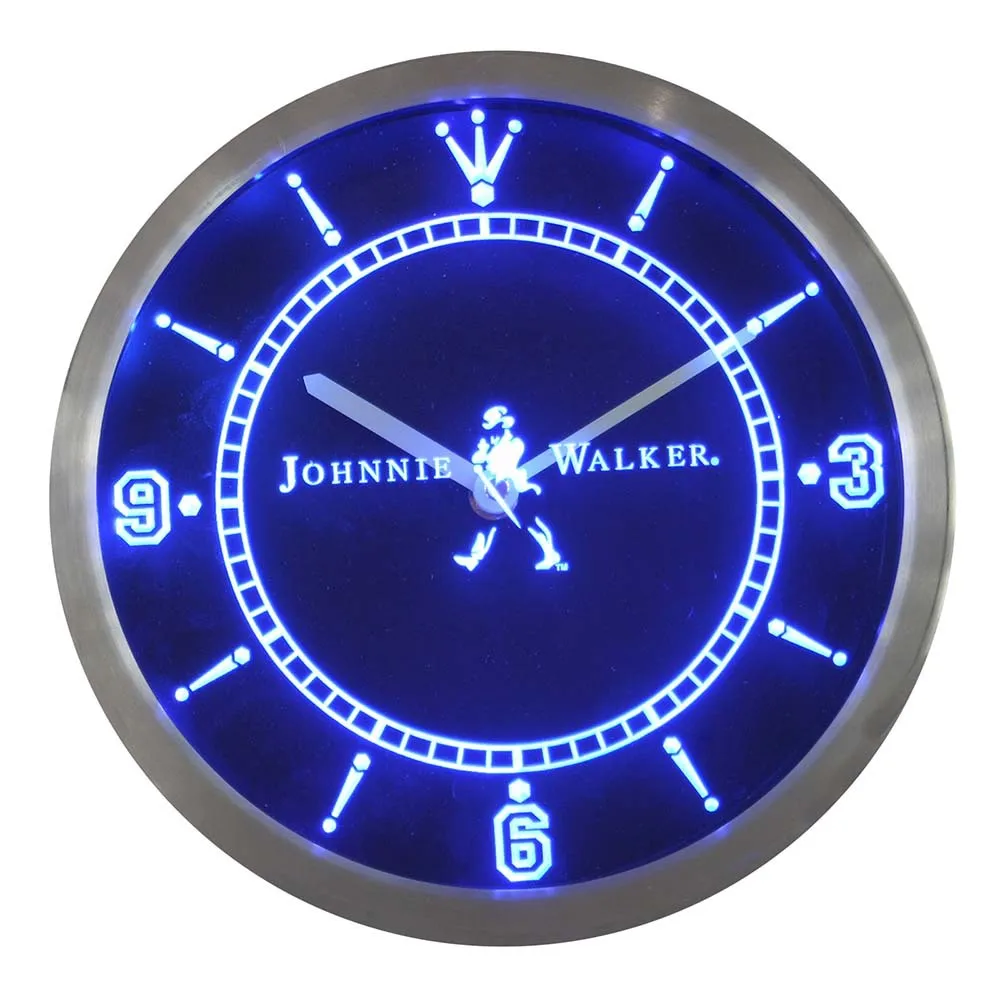 Неоновые светодиодсветодиодный настенные часы nc0102 для виски вина бара Виски Johnnie