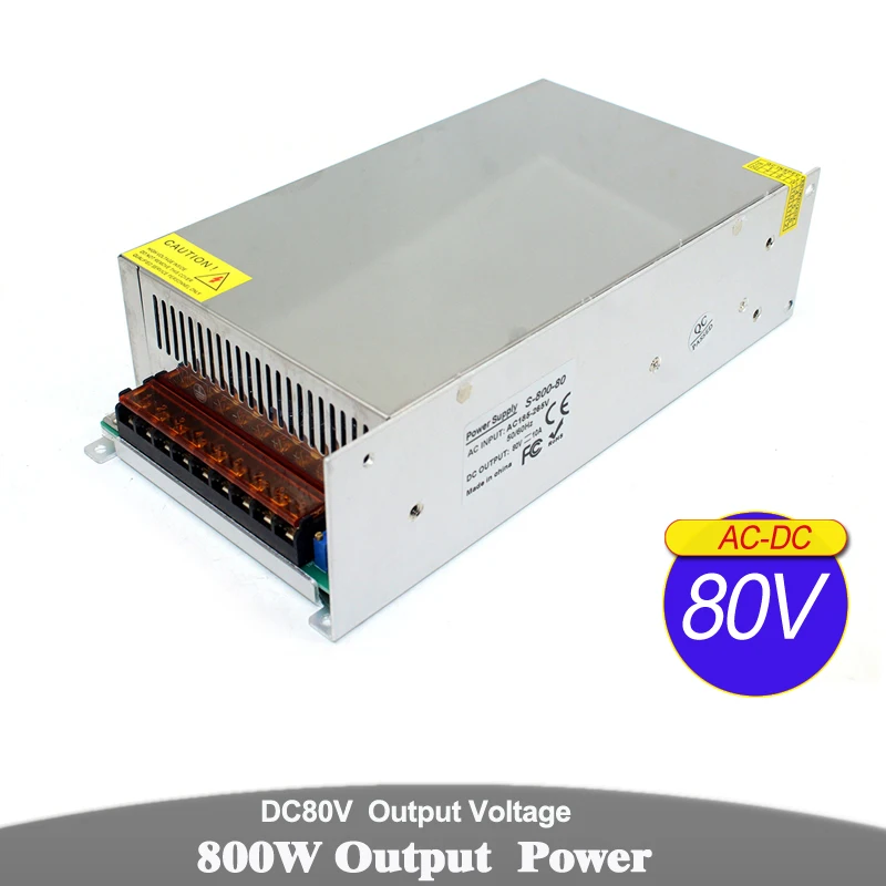 Универсальный переключатель питания DC 80V 10A 800W трансформатор драйвера 110V 220V AC DC80V SMPS для промышленного оборудования техники