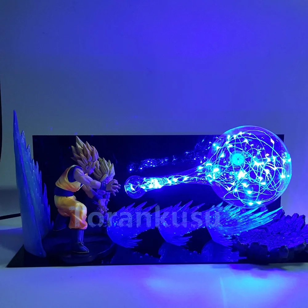 Dragon Ball Z Actiong Фигурки Гоку Гохан Kamehameha светодиодный светильник игрушки для отображения Dragon Ball Супер фигурка аниме DBZ DIY205