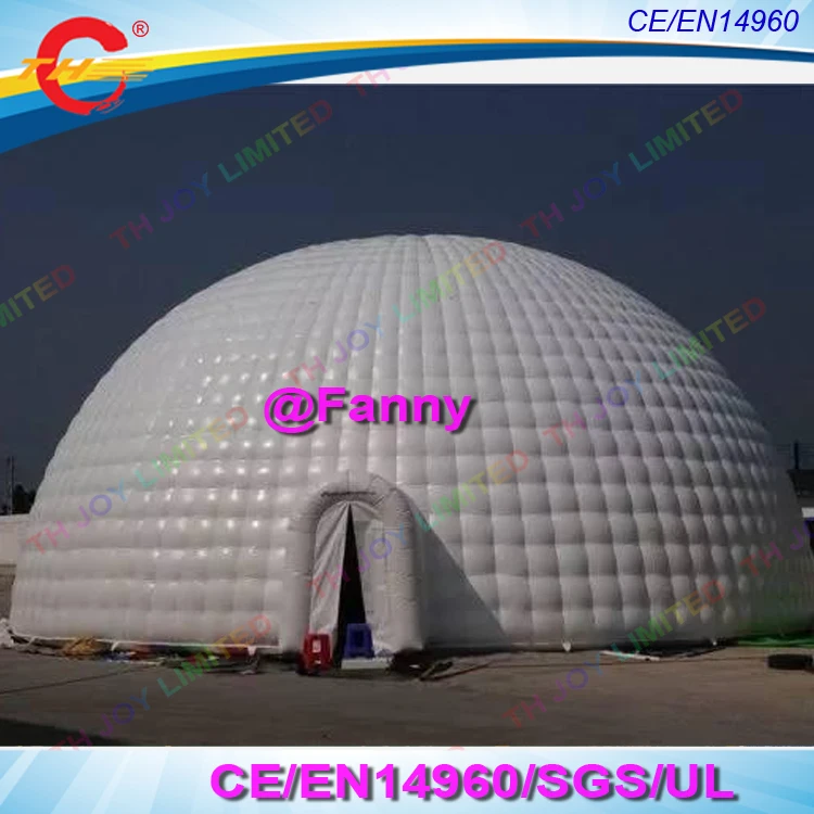 

Giant bar house inflatable white igloo marquee,event dome igloo disco,DJ booth,party pavilion tent with fan for sale