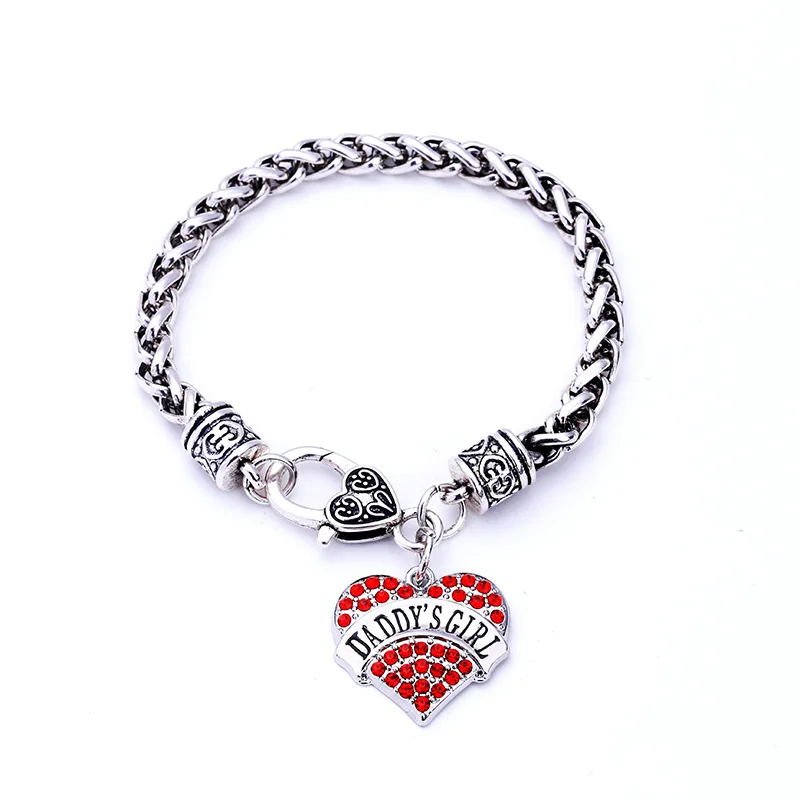 DADDY'S GIRL heart charm braceletin Chain & Link Bracelets from