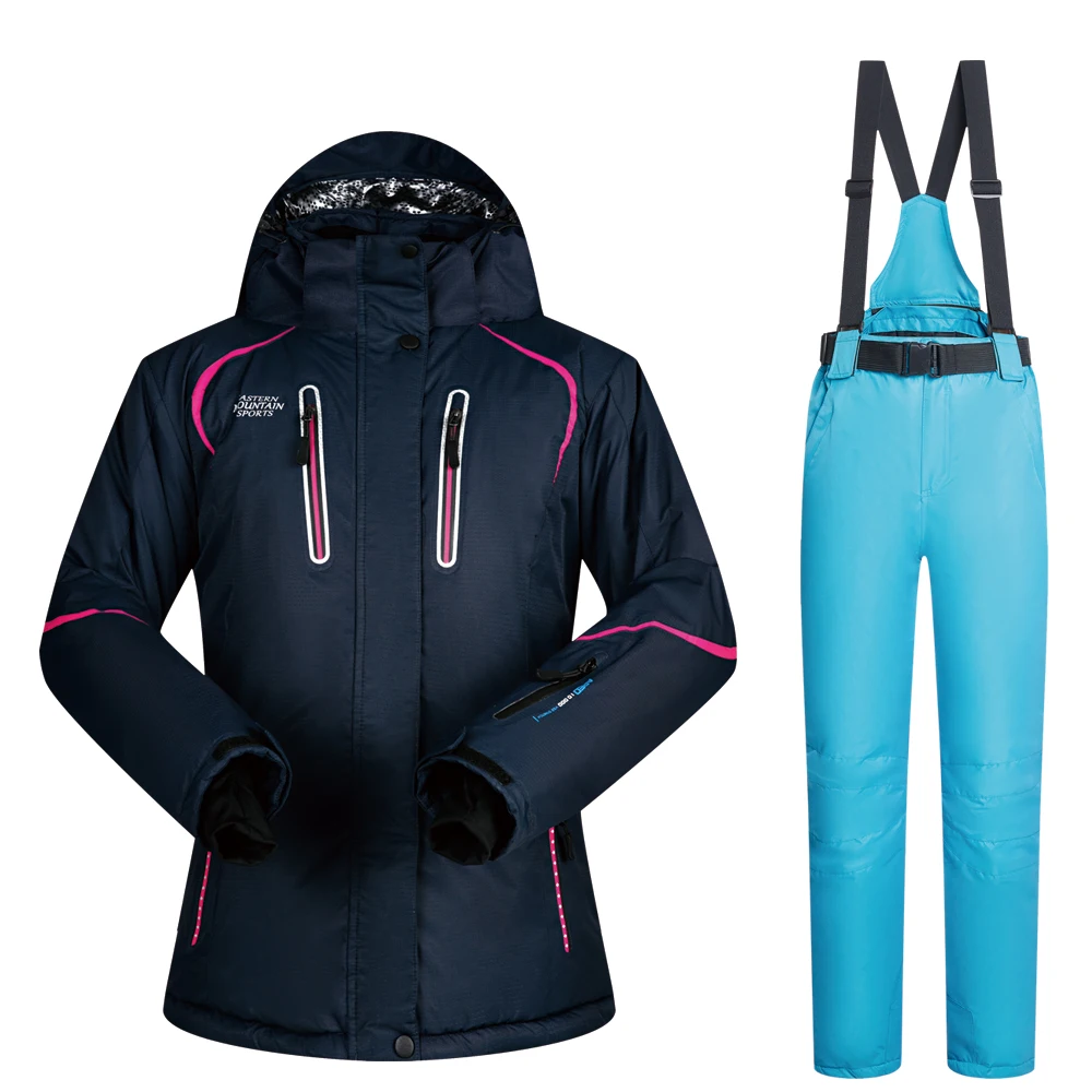 بدلة تزلج المرأة الماركات 2019 جديد يحدد يندبروف تنفس للماء الثلوج جاكيت وسروال الدافئة الشتاء التزلج على الجليد الدعاوى
