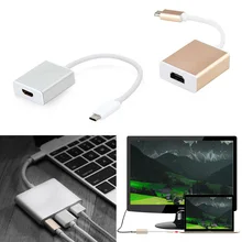 Silver Gold Flexible Type C to USB 3.0 HDMI Converter Line Charger Adapter Cables Connectors for Apple Macbook Chromebook