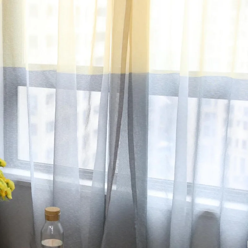 Оконная занавеска для гостиной, современная домашняя оконная занавеска из полиэстера с принтом для спальни, занавеска s S132& 30 - Цвет: yellow tulle