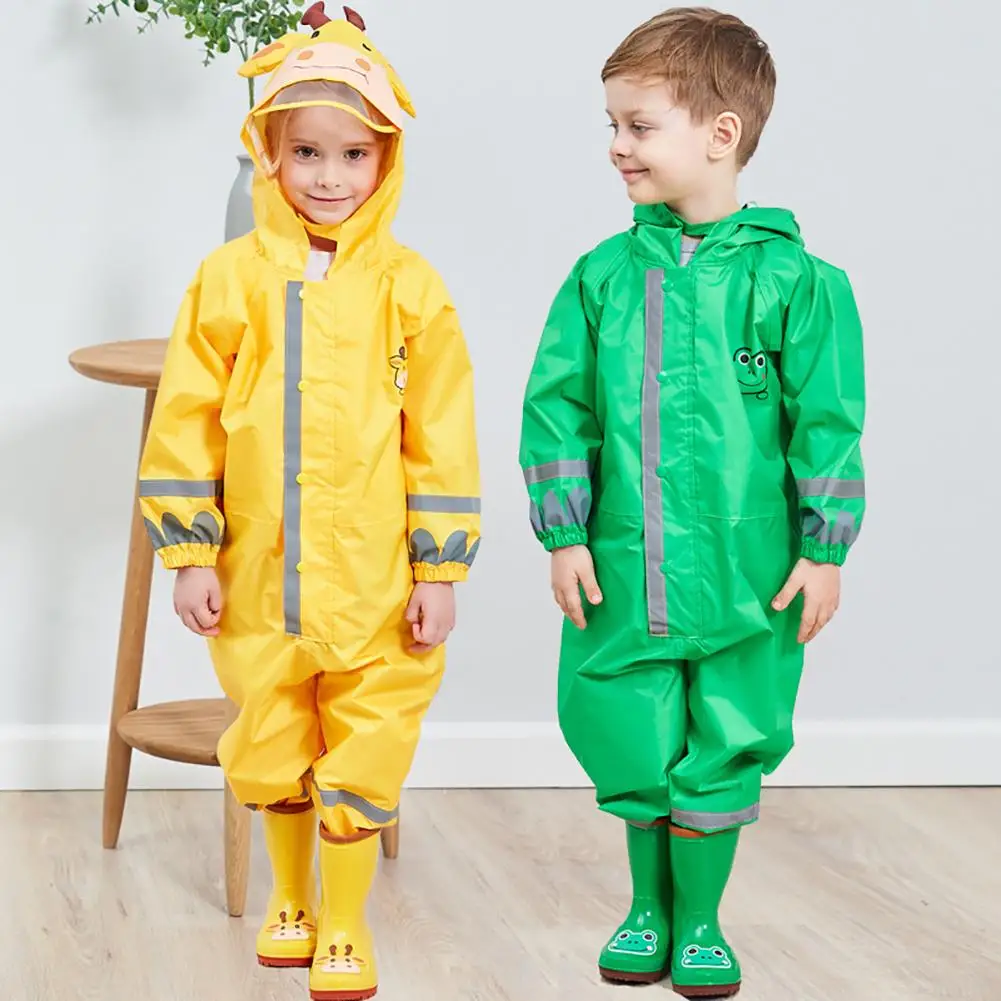 Детский спортивный костюм, непромокаемый, ветрозащитный, из полиэстера, один предмет, легкий плащ с капюшоном для детей, унисекс, от 3 до 10 лет