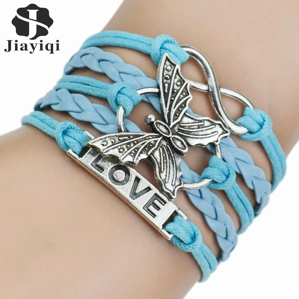 Мужской/женский кожаный браслет с подвеской бабочкой 4 цвета|leather men bracelet|bracelet