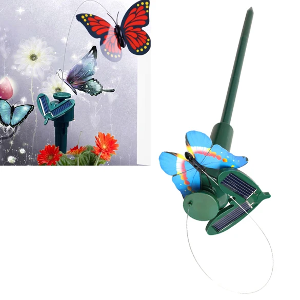 Детский подарок на день рождения, садовая Игрушка Бабочка, украшение на солнечных батареях, танцы, Летающие бабочки, цвет, случайная игрушка для детей, YH-17