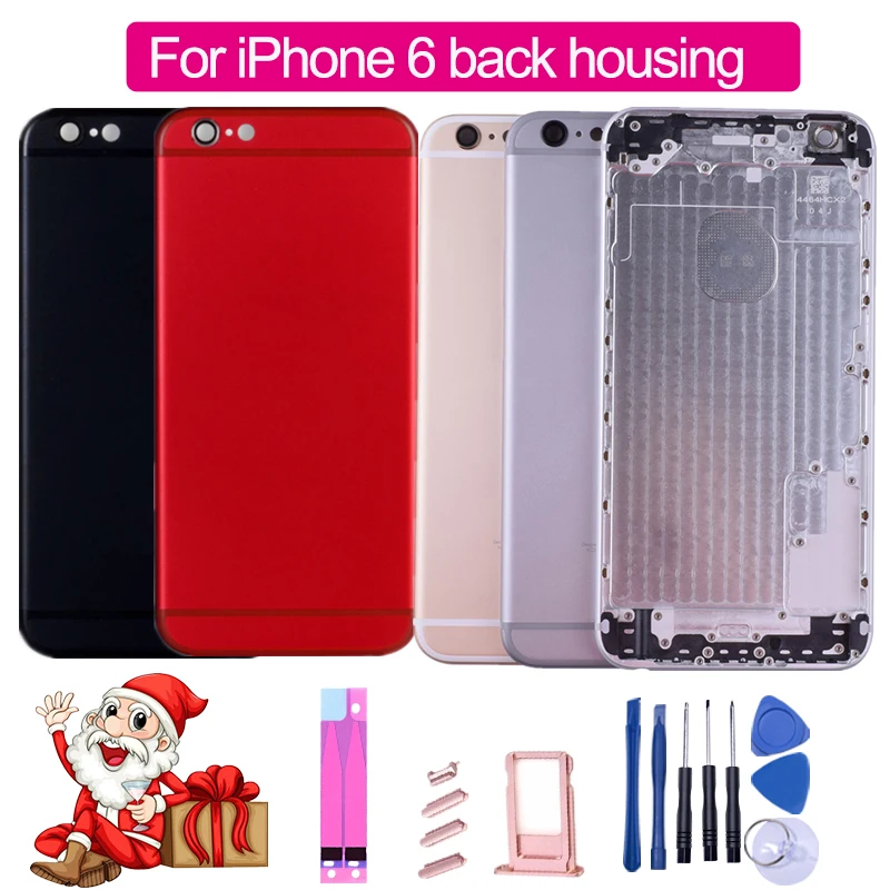 

AAA+++ Grade for iPhone 6 Back Housing Battery Cover Case Middle Chassis Body with IMEI and Logo Side Button Black and Red Color
