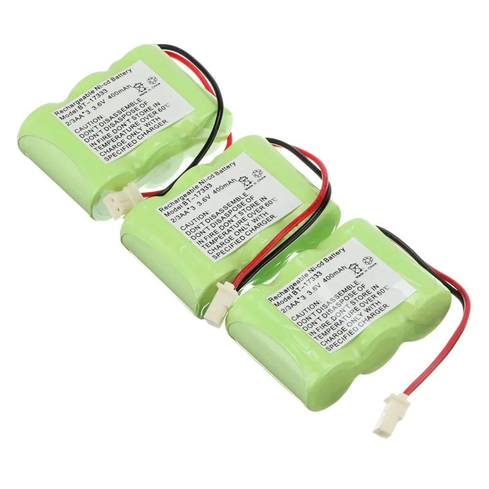 New 3PCS Home Phone 3.6V 400mAh Battery for Vtech BT 17333 BT17333 BT 163345 BT27333battery
