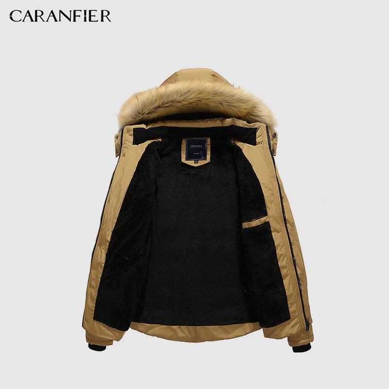 Мужские парки с капюшоном CARANFIER толстая ветрозащитная хлопковая ветровка