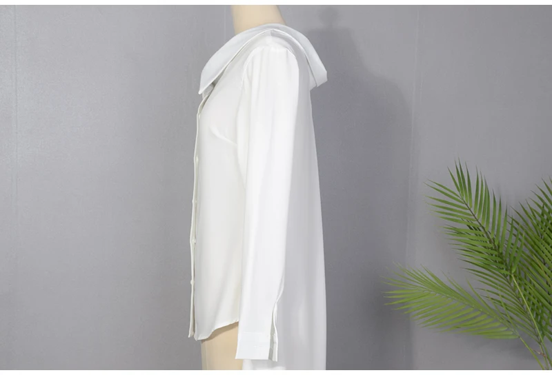 [LIVIVIO] blusas mujer de moda летняя рубашка-кимоно белая блузка Корейская женская шифоновая верхняя одежда с длинным рукавом модная одежда новая