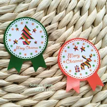 160 шт/партия, 2 цвета, зеленые и красные рождественские наклейки, чашка, подарок, запечатывание коробки, наклейка, упаковка для выпечки, коробка для торта, украшение