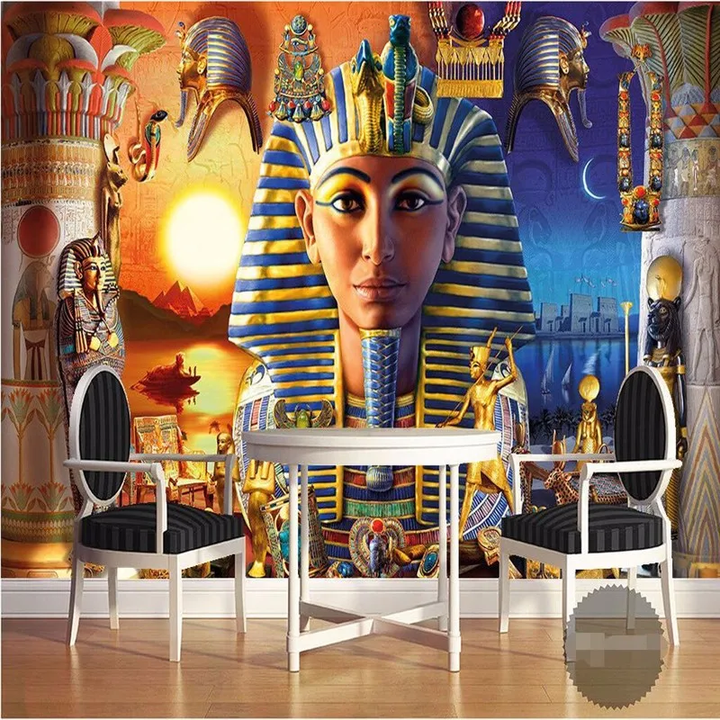 

beibehang mural decor picture backdrop Modern Egyptian Culture Ancient Civilization art Restaurant wall painting 3d wallpaper