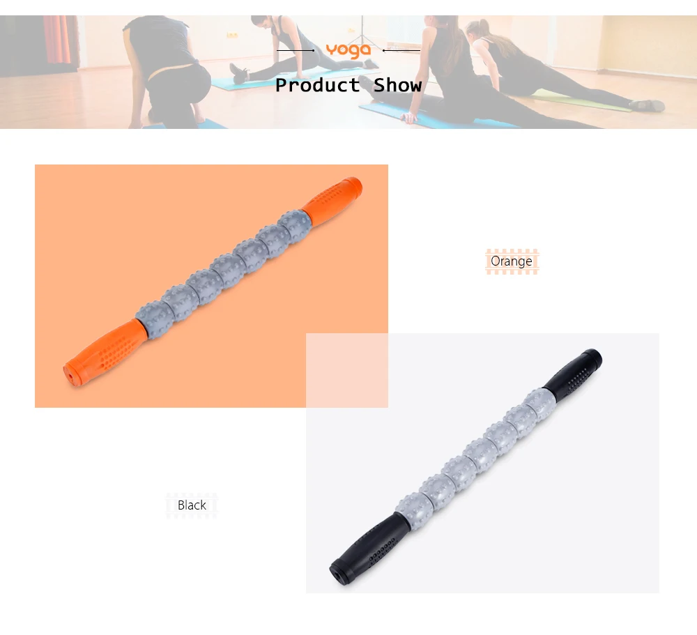 MILYSPORT Portable Therapy Fitness Massager Muscle Full Body Roller Pain Relief Stick