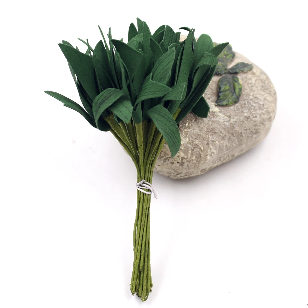 20Pcs Foam Green Artificial Leaf Bouquet For Wedding Party Decoration Accessorie