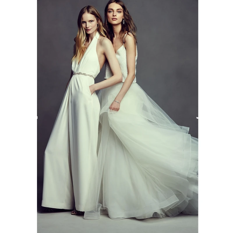 New fashion sexy pleated sleeveless loose hanging neck solid color jumpsuit female 2019 summer casual waist waist jumpsuit B323 New fashion sexy pleated sleeveless loose hanging neck solid color jumpsuit female 2019 summer casual waist waist jumpsuit B323