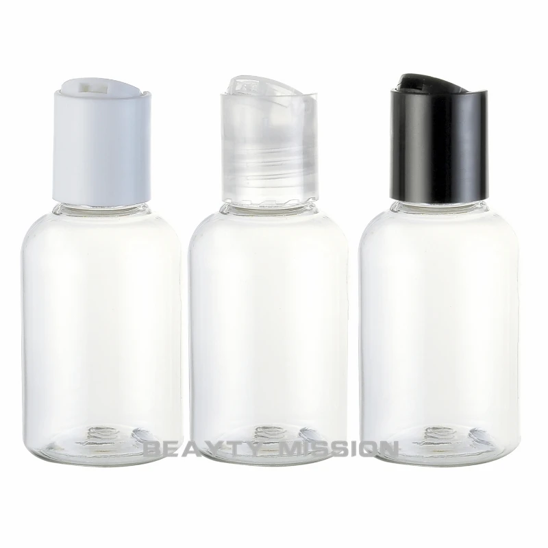 

BEAUTY MISSION 48pcs/lot 50ml empty transparent disc top cap cosmetic PET lotion bottles,PET lotion points bottling,Empty bottle