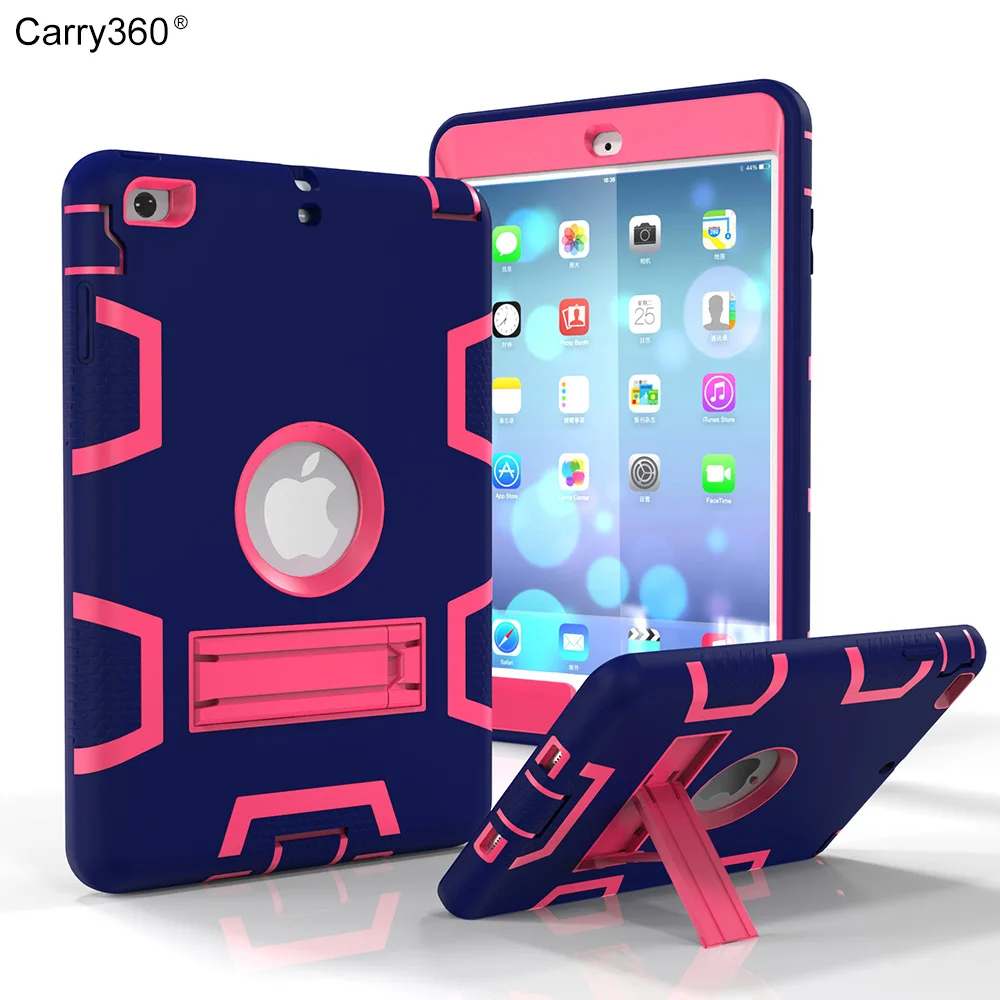 

Carry360 Heavy Duty Shockproof Hybrid Rubber Rugged Hard Impact Protective Skin Case For iPad Mini/iPad Mini2/Mini3 Case