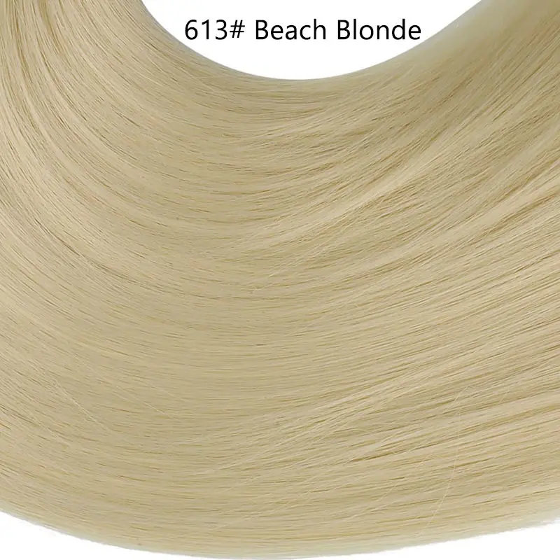 Волнистые u-образные парики для женщин 2" 170 г на заколках для наращивания, невидимые полунакладные синтетические парики, длинные черные натуральные шиньоны - Цвет: Beach Blonde
