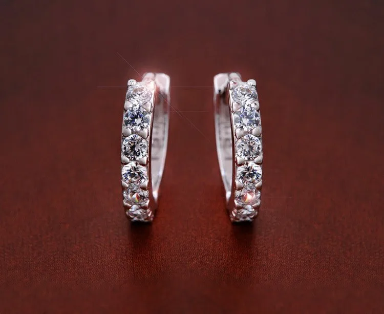 

1 Pair Silver Color Hoop Ear Studs Rafting Charming Jewelry Valentine's Day Gift Drop Shipping