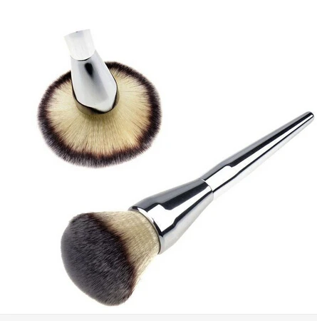 

Brand it Professional high quality face Makeup Brush hot sale Powder Silver Color Handle Cosmetic Large Beauty Brush with logo