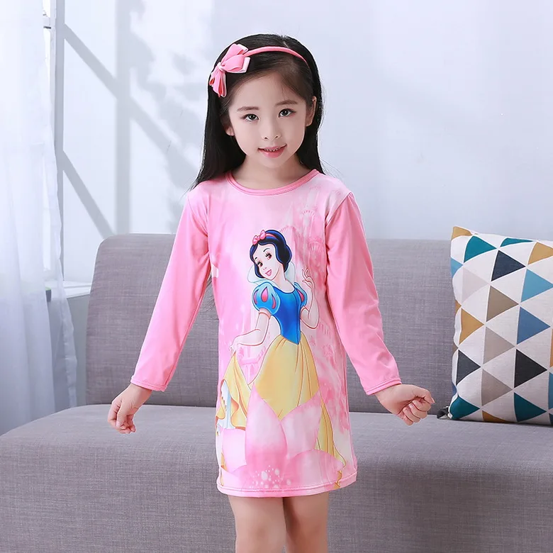 Осенне-зимняя ночная рубашка для девочек, пижамы, Детская ночная рубашка с длинными рукавами, милое детское спальное платье с рисунком для девочек 2-12 лет, TY15874 - Цвет: style 12