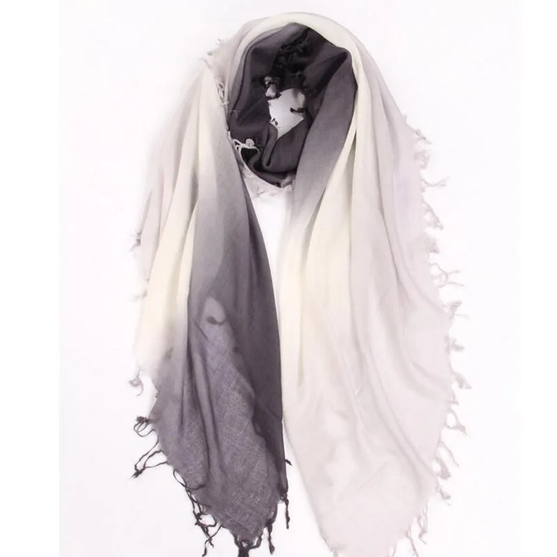

Cashmere Scarf Women Black Gradient with Fringe Pashmina Cashmere Scarf Fashion High Quality Hot Selling Free Shipping