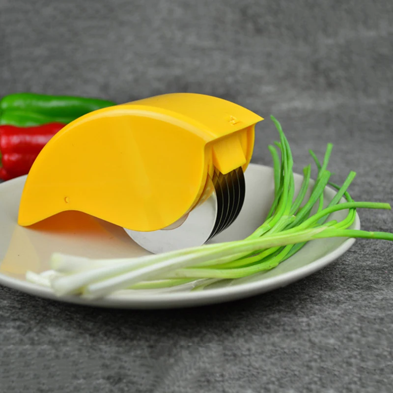 Портативный ручной вращающийся нож для мяса лука пиццы лезвия из нержавеющей