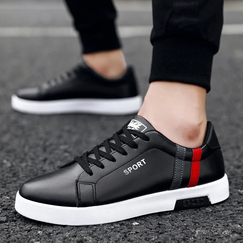 

2019 New Spring Autumn Shoes Men Fashion Low top Black Men Shoes Comfort Light Lace up Sneakers Casual Shoes Zapatillas Hombre