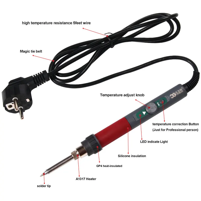 CXG DT70S Electric soldering iron 220V 70W Adjustable temperature EU Plug Welding solder station Tool Thermostat Soldering iron  (3)