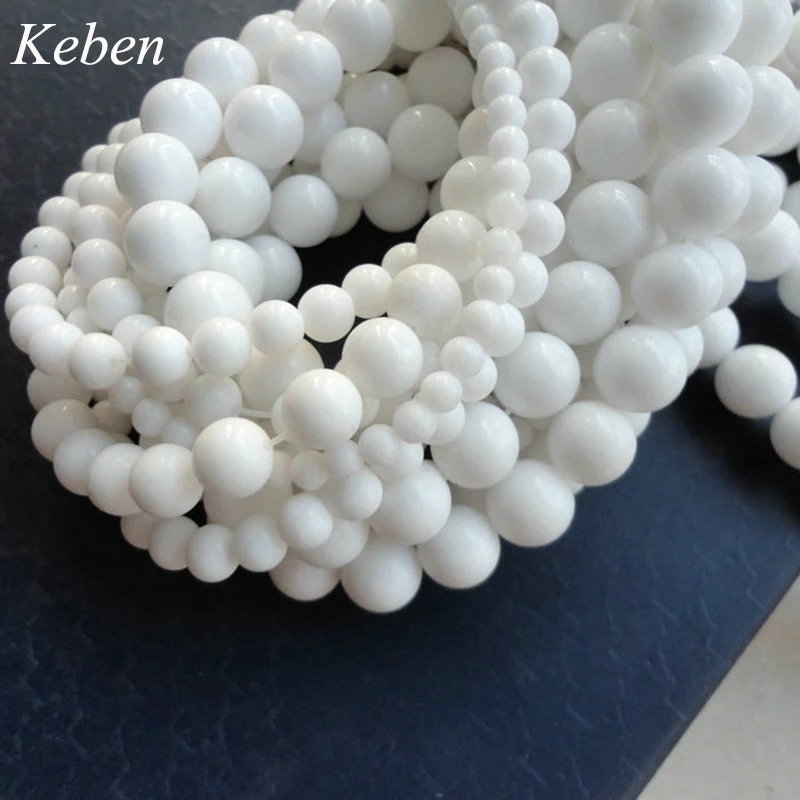 6,8,10mm Blanc Tridacna Pierre Gemme Perles rondes élastique Bracelets Ami Cadeau