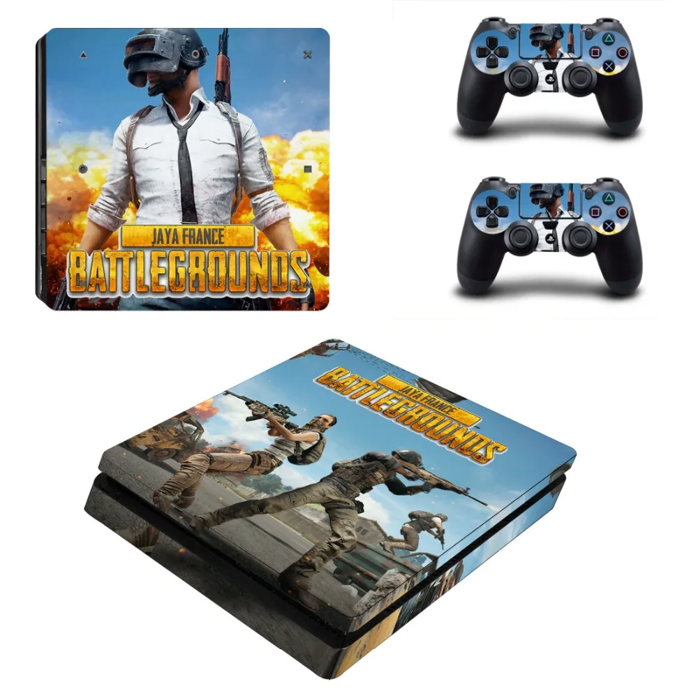  PUBG BATTLEGROUNDS PS4 Slim Vinyl Decal Protective Skin Cover Sticker for PS4 Slim Console and Two 