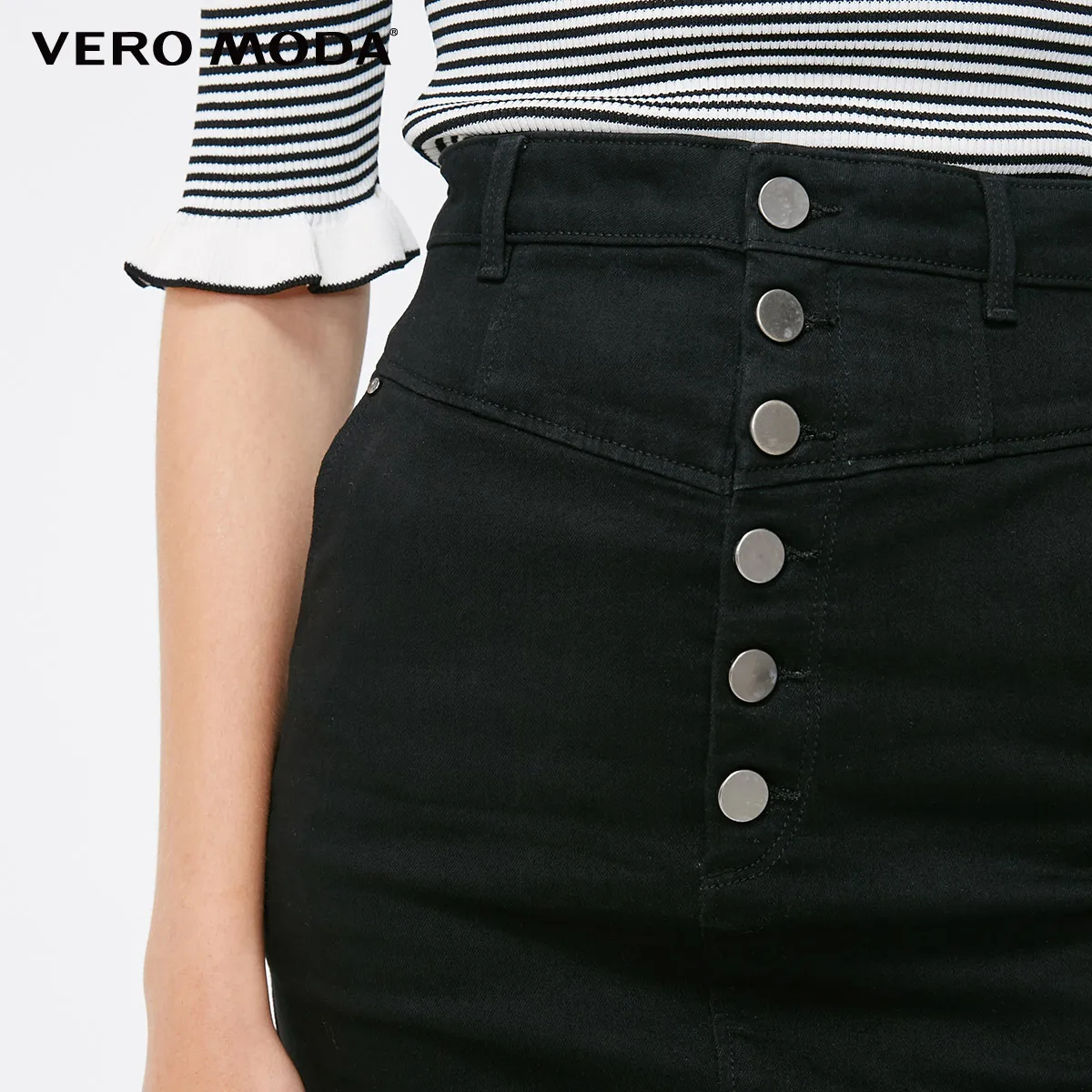 Vero Moda Новая женская OL Стиль Slim Fit вареная джинсовая юбка с высокой талией | 318437502