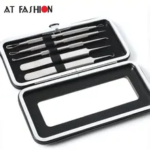 5 шт. набор инструментов для удаления черных головок удалитель акне удаление пятен для лица набор пинцетов инструменты для ухода за кожей лица с зеркалом