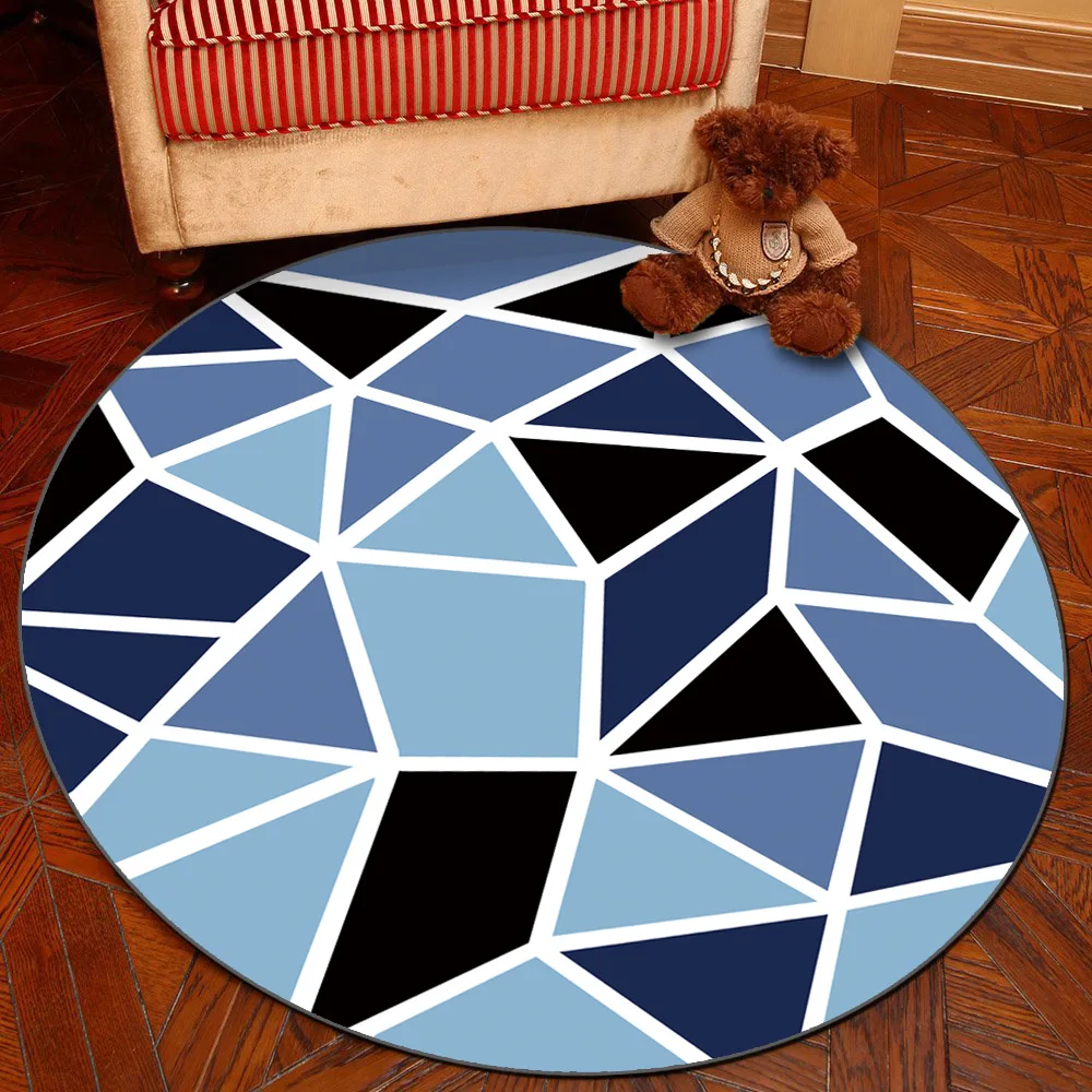 Скандинавские серые круглые ковры для гостиной, компьютерный стул, детский коврик для гардеробной и ковров, коврик для игровой палатки - Цвет: color19