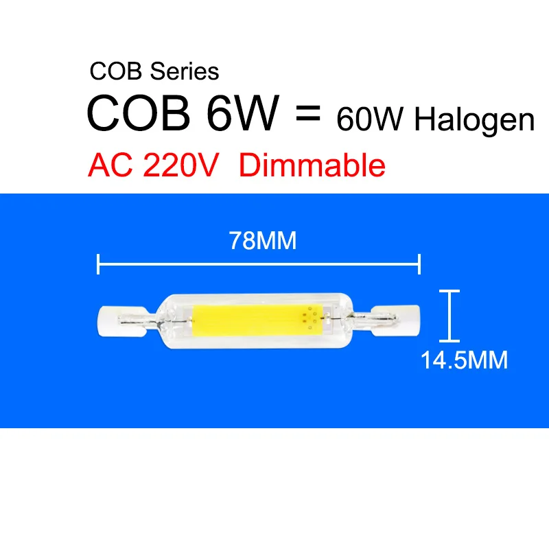 = K) = 1 шт./5 шт. светодиодный R7s COB лампы 220V 110V 78 мм 118 мм 135 мм Диммируемый светодиодный лампы заменить галогенные светильник R7S Точечный светильник лампочка - Испускаемый цвет: COB 78mm 220V Dim