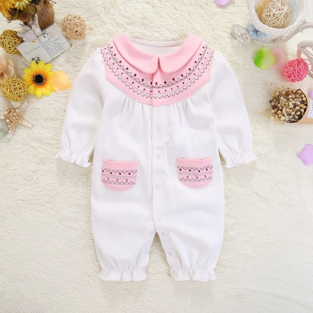 

New Born Baby Clothes For Girl Lucky Child Floral Princess Jumpsuit Baby Girls Clothing Set 2018 Bodysuit Roupas Infantis Menina