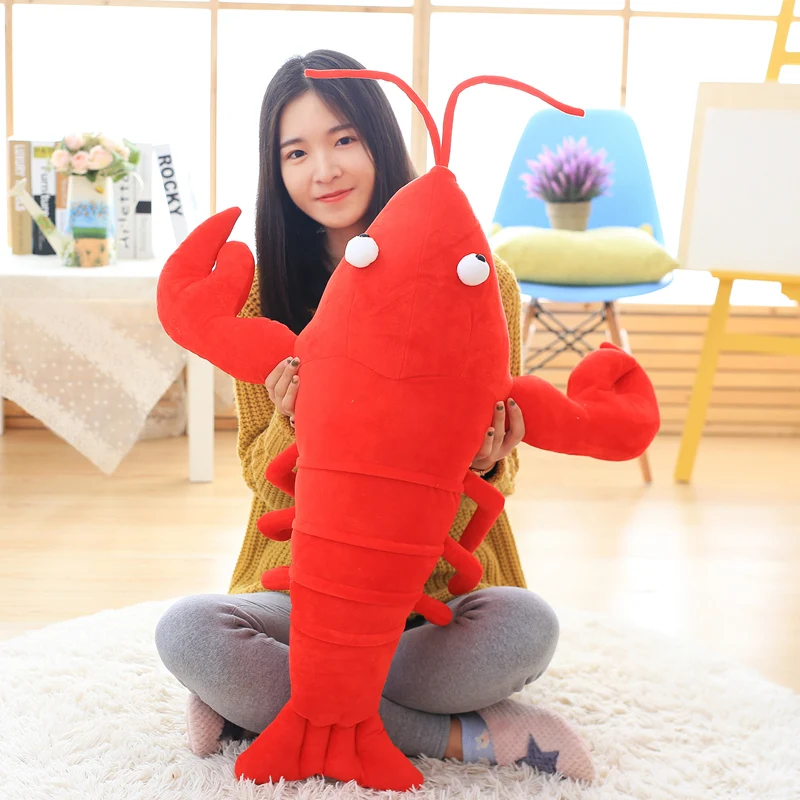 Simulation Lobster Plush Toy Doll Stuffed Sea Animal lobster pillow Creative Soft Kid Toys 30/55/80cm