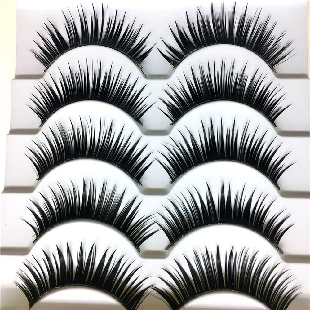 

5Pairs NEW Fashion Women Lady Black Thick False Eyelashes Soft Fake Eye Lashes Extension Tools Full Strip Lash Make Up Kit