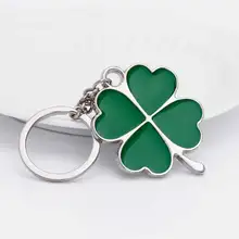KISSWIFE Edelstahl Hohe Qualität Green Leaf Keychain Mode Kreative Schöne Vier Kleeblatt Stahl Glück Schlüssel Kette Schmuck