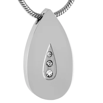

Elegant Style Stainless Steel Finely Processed Tear Drop Cremation Urn Pendant Necklace Women Man Free Shipping