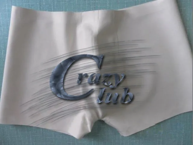 

For Adults Plus Size Sale Mens underwear tight latex pants corners dimensional JJ groove cutting boxer shorts male latex shorts