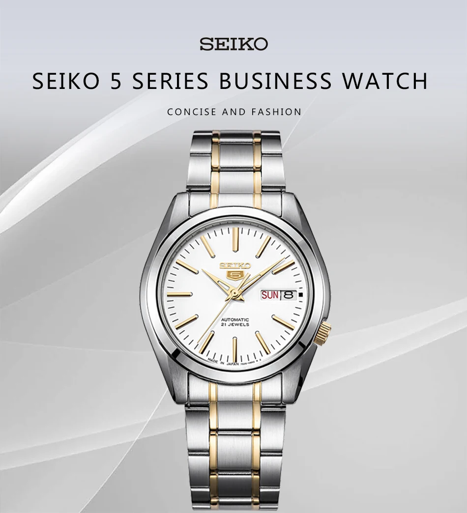 SEIKO № 5 автоматические механические часы Водонепроницаемый световой Бизнес Для мужчин, часы с поддержкой двух языков наручные часы с маленьким циферблатом