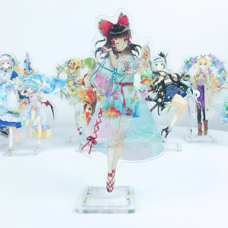 

Japan Anime TouHou Project Hakurei Reimu Kirisame Marisa Cosplay Double Side Acrylic Stand Figure Model Plate Desk Decor Gifts