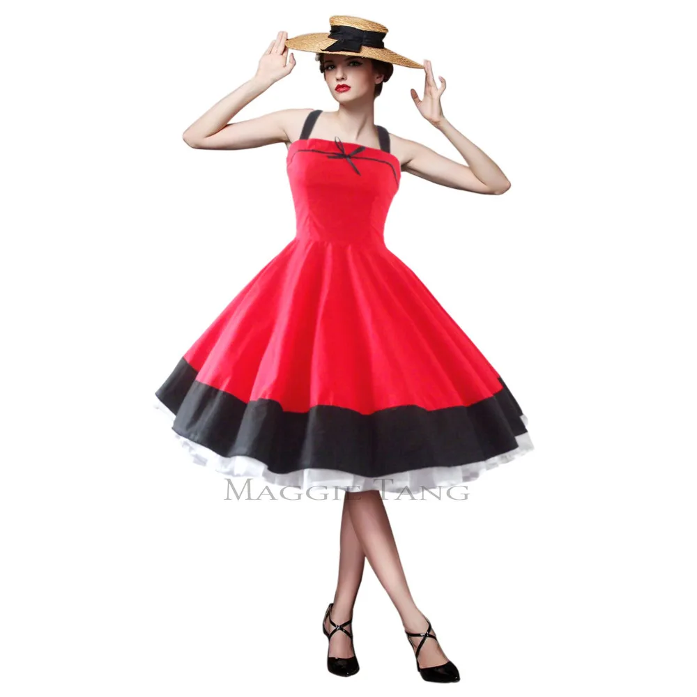Maggie Tang 50s Vintage Pinup Cocktail Swing Rockabilly Ball Gown Party Dress 