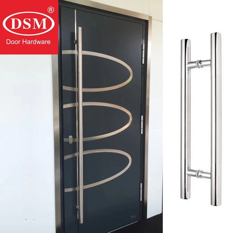 Modern 304 Grade Stainless Steel Brushed Entrance Door Handle For