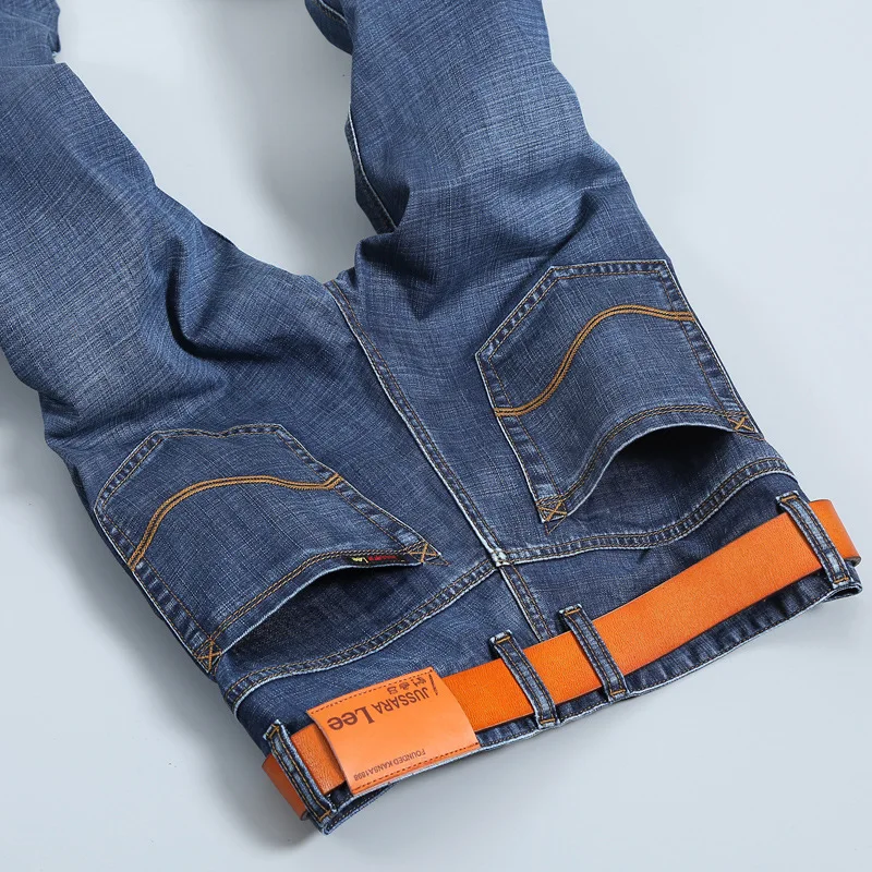 

New 2016 famous brand men jeans  Male gray slim straight long man trousers  Youth thin summer jeans for men denim pants Y420